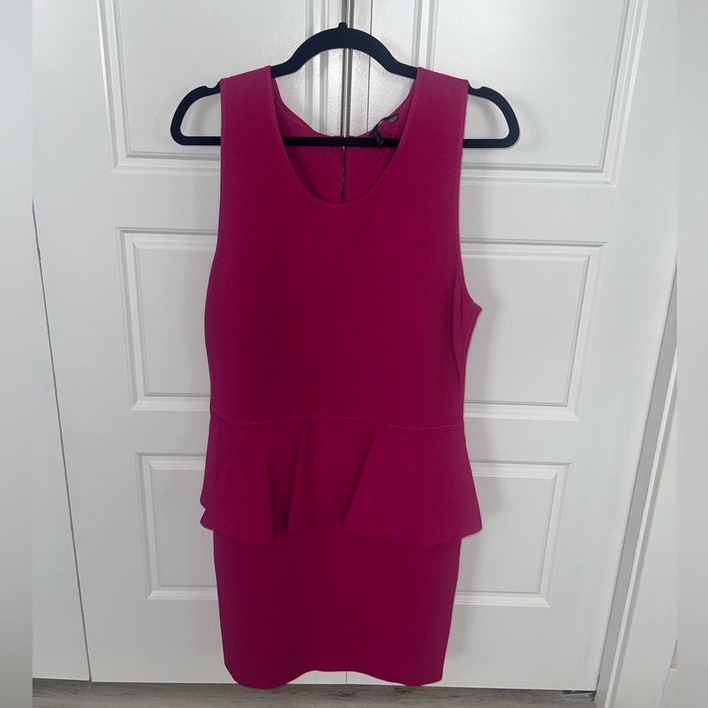 Bcbgmaxazria Francis Peplum Dress in Plum (L)